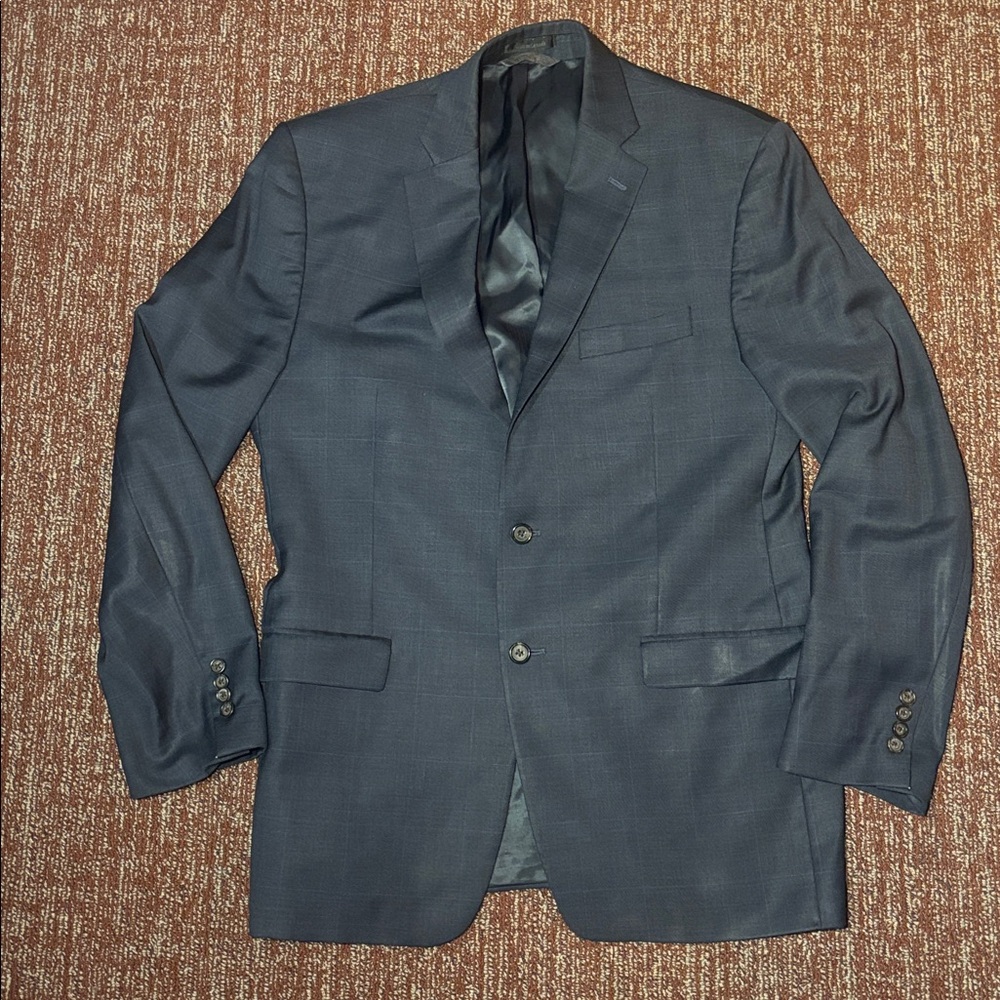 Ralph Lauren Navy Blazer plaid classic blazer lightweight plaid sport coat 44L